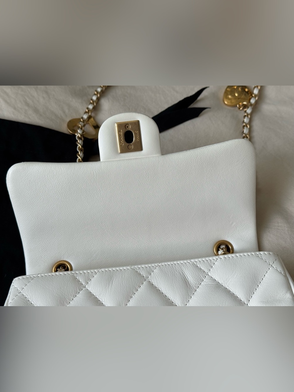 CHANEL Mini Classic Flap Heart Charm Bag with Gold Hardware - Picture 12 of 16